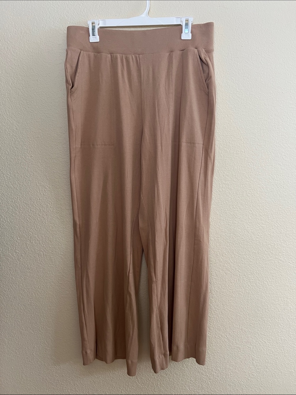 Pact Women's Wide-Leg Track Pants in Tan